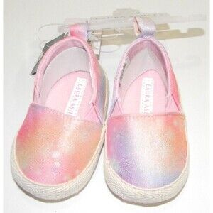 Laura Ashley Girls Infant Crib Shoes Pastel Multi NWT Heart Princess NWT Size 2